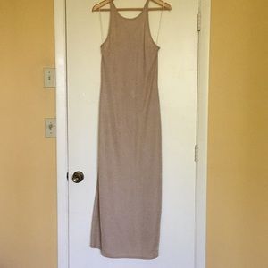 NWOT All That Jazz Gold Lame Maxi Dress